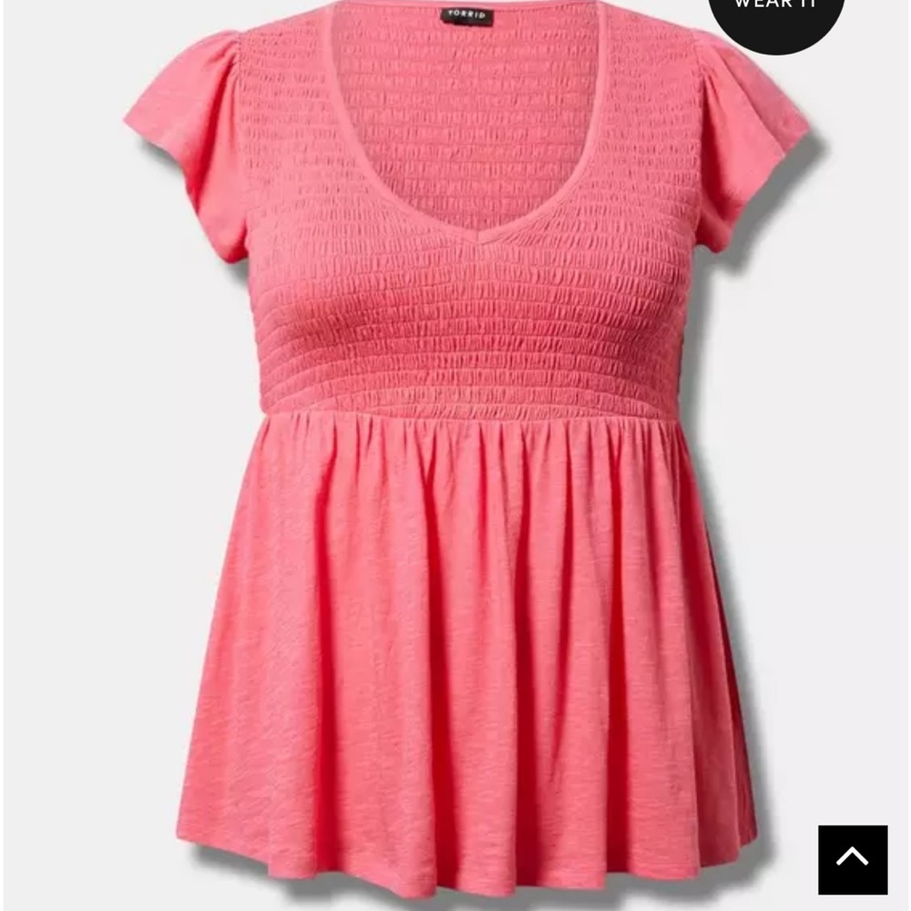 Torrid - V-Neck Smocked Babydoll Top - Size 2